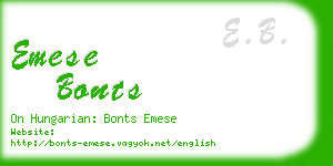 emese bonts business card